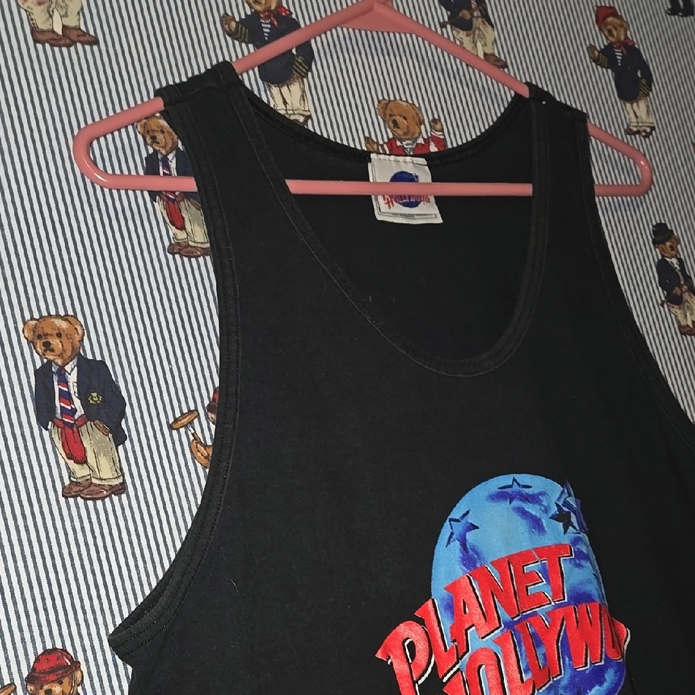 Vintage 90s Planet Hollywood Indianapolis Black Tank Top Adult Large - Picture 4 of 9
